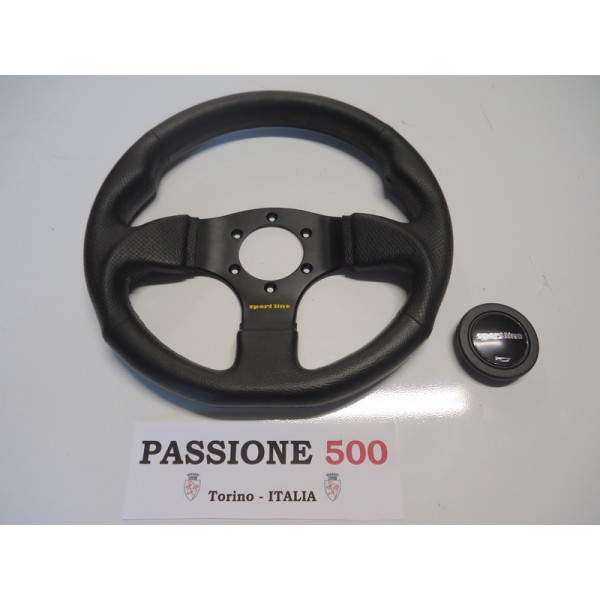 VOLANTE STERZO SPORTIVO NERO diam. 300 CON CLACSON FIAT 500