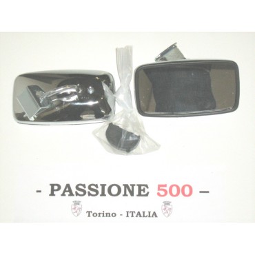 SPECCHIO RETROVISORE RETTANGOLARE CROMATO A  MORSETTO FIAT 500 